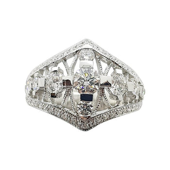 SJ1546 - Diamond Ring Set in 18 Karat White Gold Settings