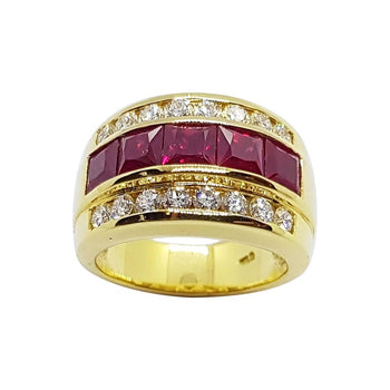 SJ1626 - Ruby 2.48 Carats with Diamond 0.82 Carat Ring Set in 18 Karat Gold Settings