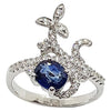SJ6081 - Blue Sapphire with Diamond Ring Set in 18 Karat White Gold Settings