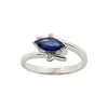 SJ1538 - Blue Sapphire with Diamond Ring Set in 18 Karat White Gold Settings