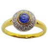 SJ6175 - Cabochon Blue Sapphire with Diamond Ring Set in 18 Karat Gold Settings