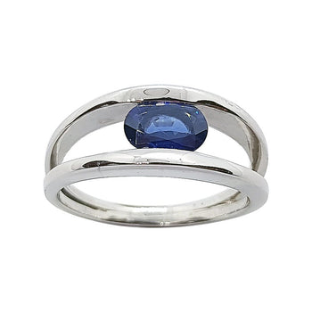 SJ1417 - Blue Sapphire Ring Set in 18 Karat White Gold Settings