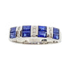 SJ1926 - Blue Sapphire 0.83 Carat with Diamond 0.07 Carat Ring Set in 18 Karat White Gold