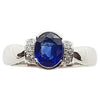 SJ1434 - Blue Sapphire with Diamond Set in 18 Karat White Gold Settings