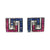 SJ1430 - Blue Sapphire, Ruby and Diamond Cufflinks Set in 18 Karat White Gold Settings
