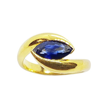 SJ1711 - Blue Sapphire Ring Set in 18 Karat Gold Settings