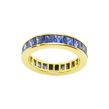 SJ1426 - Blue Sapphire Eternity Ring Set in 18 Karat Gold Settings