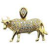 SJ1990 - Brown Diamond with Ruby Ox Chinese Zodiac Pendant Set in 18 Karat Gold Settings