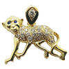 SJ6128 - Brown Diamond with Blue Sapphire Monkey Chinese Zodiac Pendant in 18 Karat Gold
