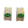 SJ1527 - Emerald with Diamond Earrings Set in 18 Karat Gold Settings