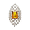 SJ1590 - Yellow Sapphire with Diamond Ring Set in 18 Karat White Gold Settings
