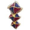 SJ1593 - Blue Sapphire, Ruby with Diamond Rotatable Windmill Pendant in 18 Karat Gold