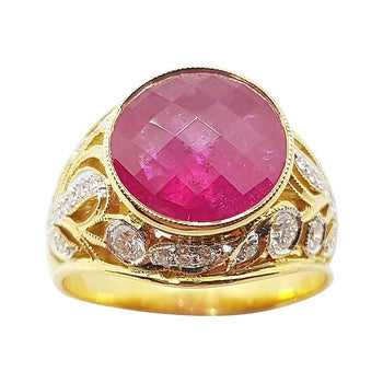 SJ6185 - Ruby with Diamond Ring Set in 18 Karat Gold Settings