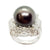 SJ1712 - Tahitian South Sea Pearl with Diamond Ring Set in 18 Karat White Gold Settings