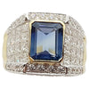 SJ1606 - Blue Sapphire with Diamond Ring Set in 18 Karat Gold Settings