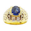 SJ1386 - Blue Sapphire with Diamond Ring Set in 18 Karat Gold Settings