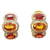 SJ6143 - Orange Sapphire, Yellow Sapphire with Diamond Earrings Set in 18 Karat Gold