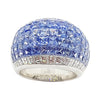 SJ1626 - Blue Sapphire with Diamond Ring set in 18 Karat White Gold Settings