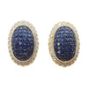 SJ1592 - Blue Sapphire with Diamond Earrings Set in 18 Karat Gold Settings