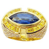 SJ6106 - Blue Sapphire with Yellow Sapphire and Brown Diamond Ring Set in 18 Karat Gold