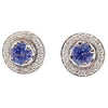 SJ1708 - Blue Sapphire Earrings with Diamond Jacket Set in 18 Karat White Gold Settings
