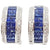 SJ1997 - Blue Sapphire with Diamond Earrings Set in 18 Karat White Gold Settings