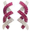 SJ1610 - Ruby with Diamond Earrings Set in 18 Karat White Gold Settings