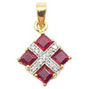 SJ1993 - Ruby  with Diamond Pendant Set in 18 Karat Gold Settings