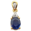 SJ1906 - Blue Sapphire with Diamond Pendant Set in 18 Karat Gold Settings