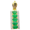SJ1926 - Emerald with Diamond Pendant Set in 18 Karat Gold Setting