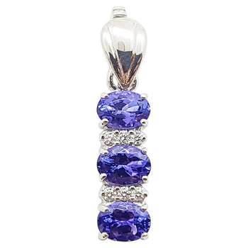 SJ1706 - Tanzanite with Diamond Pendant Set in 18 Karat White Gold Settings