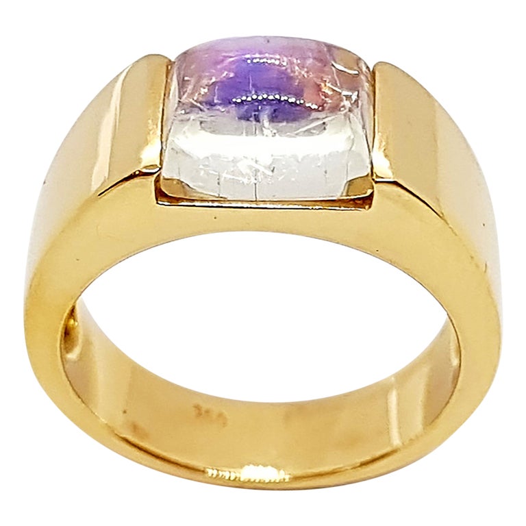 SJ1460 - Moonstone Ring Set in 18 Karat Rose Gold Settings
