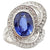 SJ1579 - Blue Sapphire with Diamond Ring Set in Platinum 950 Settings