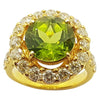 SJ6178 - Peridot with Yellow Diamond Ring Set in 18 Karat Gold Settings