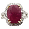 SJ1554 - Ruby with Diamond Ring Set in 18 Karat White Gold Settings