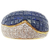 SJ1580 - Blue Sapphire with Diamond Ring Set in 18 Karat Gold Settings