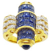 SJ6045 - Blue Sapphire with Diamond and Cabochon Blue Sapphire Ring Set in 18 Karat Gold