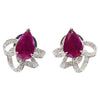 SJ2817 - Ruby with Diamond Earrings Set in 18 Karat White Gold Settings