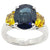 SJ1371 - Blue Sapphire with Yellow Sapphire Ring Set in Platinum 900 Settings