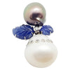 SJ1690 - South Sea Pearl, Blue Sapphire and Diamond Pendant Set in 18 Karat White Gold