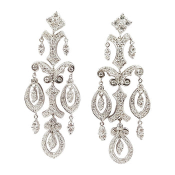 SJ1586 - Diamond Earrings Set in 18 Karat White Gold Settings