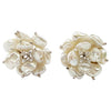 SJ6146 - Pearl with Diamond Flower Earrings Set in 18 Karat White Gold Settings