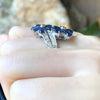 SJ3047 - Blue Sapphire with Cubic Zirconia Ring set in Silver Settings