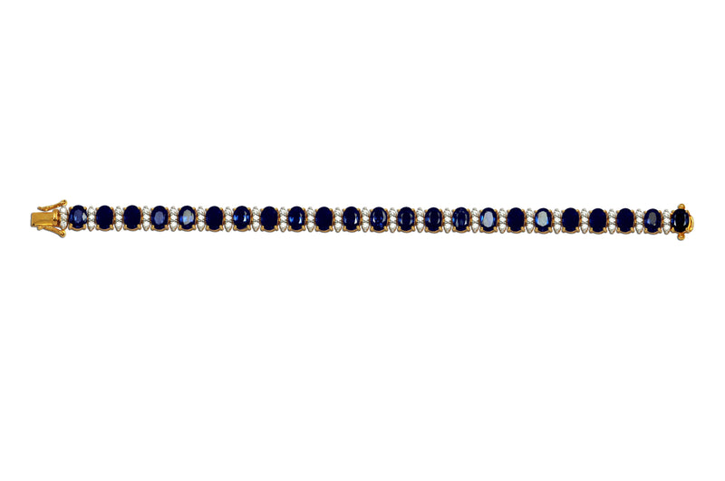 SJ6048 - Blue Sapphire with Diamond Bracelet Set in 18 Karat Gold Settings