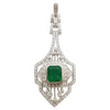 SJ6112 - Emerald with Diamond Pendant Set in 18 Karat White Gold Settings