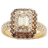 SJ1693 - Brown Diamond Engagement Ring Set in 18 Karat Rose Gold Settings