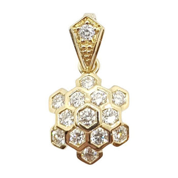 JP0045S - Diamond Honeycomb Pendant Set in 18 Karat Gold Setting