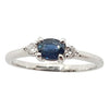 SJ2665 - Blue Sapphire with Diamond Ring Set in 18 Karat White Gold Settings