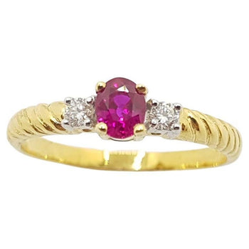 JR0464R - Ruby & Diamond Ring Set in 18 Karat Gold Setting