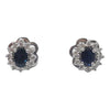 SJ1135 - Blue Sapphire with Diamond Earrings Set in 18 Karat White Gold Settings